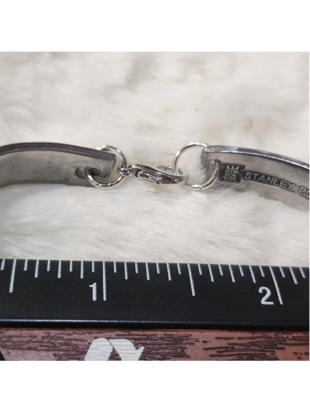 Rose Pattern Silverwear Bracelet with charm